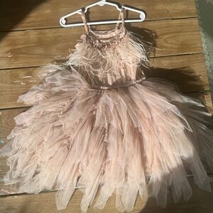 🌸 Tutu Du Monde Blush Feather Tulle Dress | Size 4-5